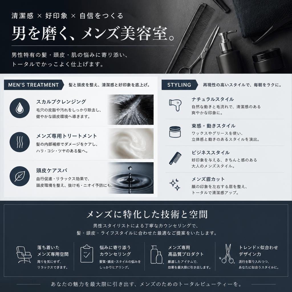 メンズも歓迎！お洒落を楽しむ美容室