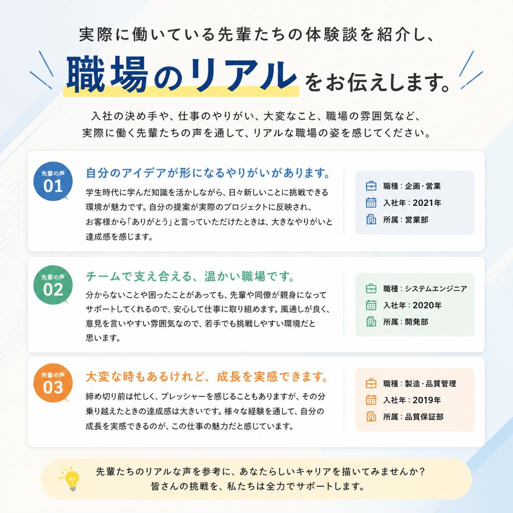 先輩スタッフの声