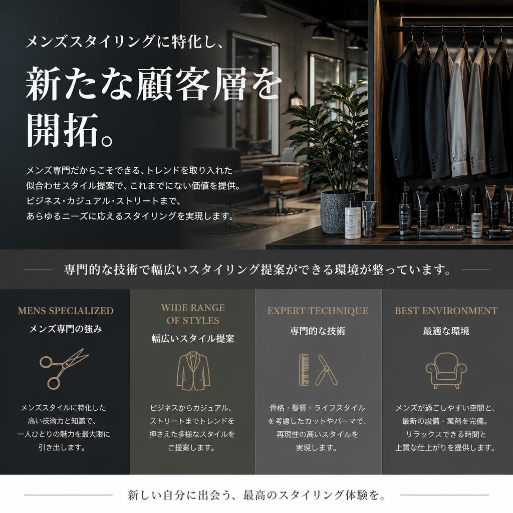 メンズスタイリングに特化